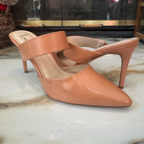 Lulus Women’s Pointed Toe Heels Slides Mules Tan Size 9 - Picture 1 of 7
